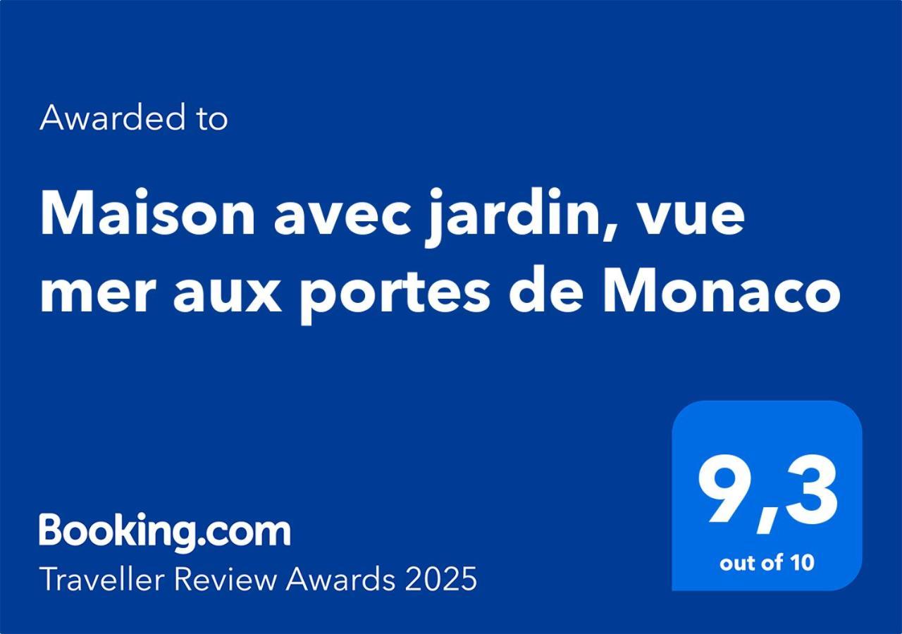 Maison Avec Jardin, Vue Mer Aux Portes De Monaco Beausoleil Luaran gambar